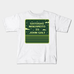 Satoshi Nakamoto is John Galt Pixel Art Kids T-Shirt